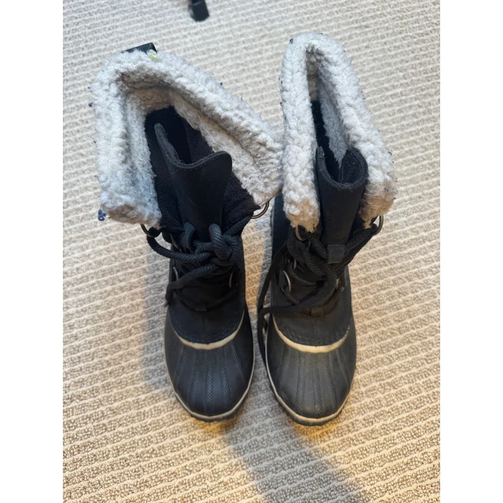 Sorel Women's Size 7 Black Waterproof Duck‎ Boots Faux Shearling Lined Winter